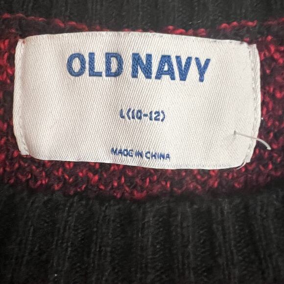 Old Navy Buffalo Plaid Red Black Crewneck Sweater Youth L (10-12) - Picture 5 of 8